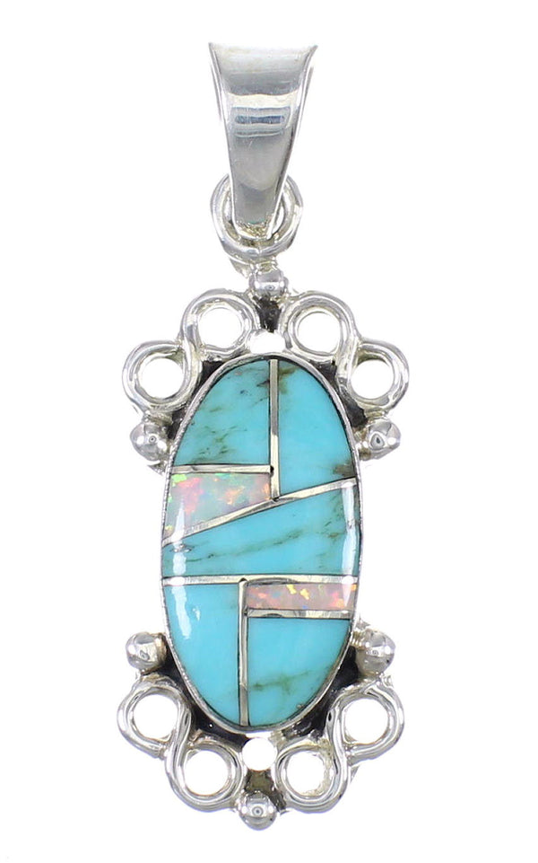 Sterling Silver Turquoise Opal Pendant YX76586